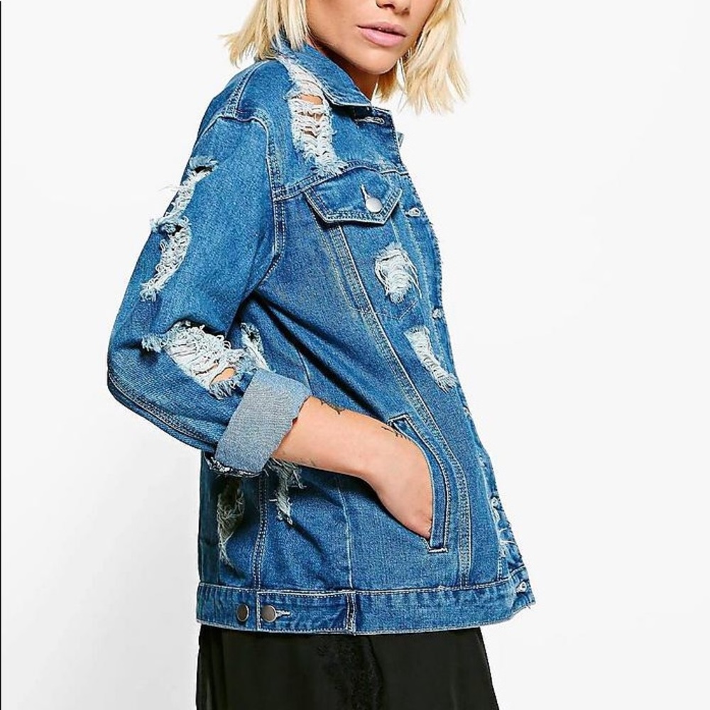 Distressed Denim Jacket - Picture 2 of 4